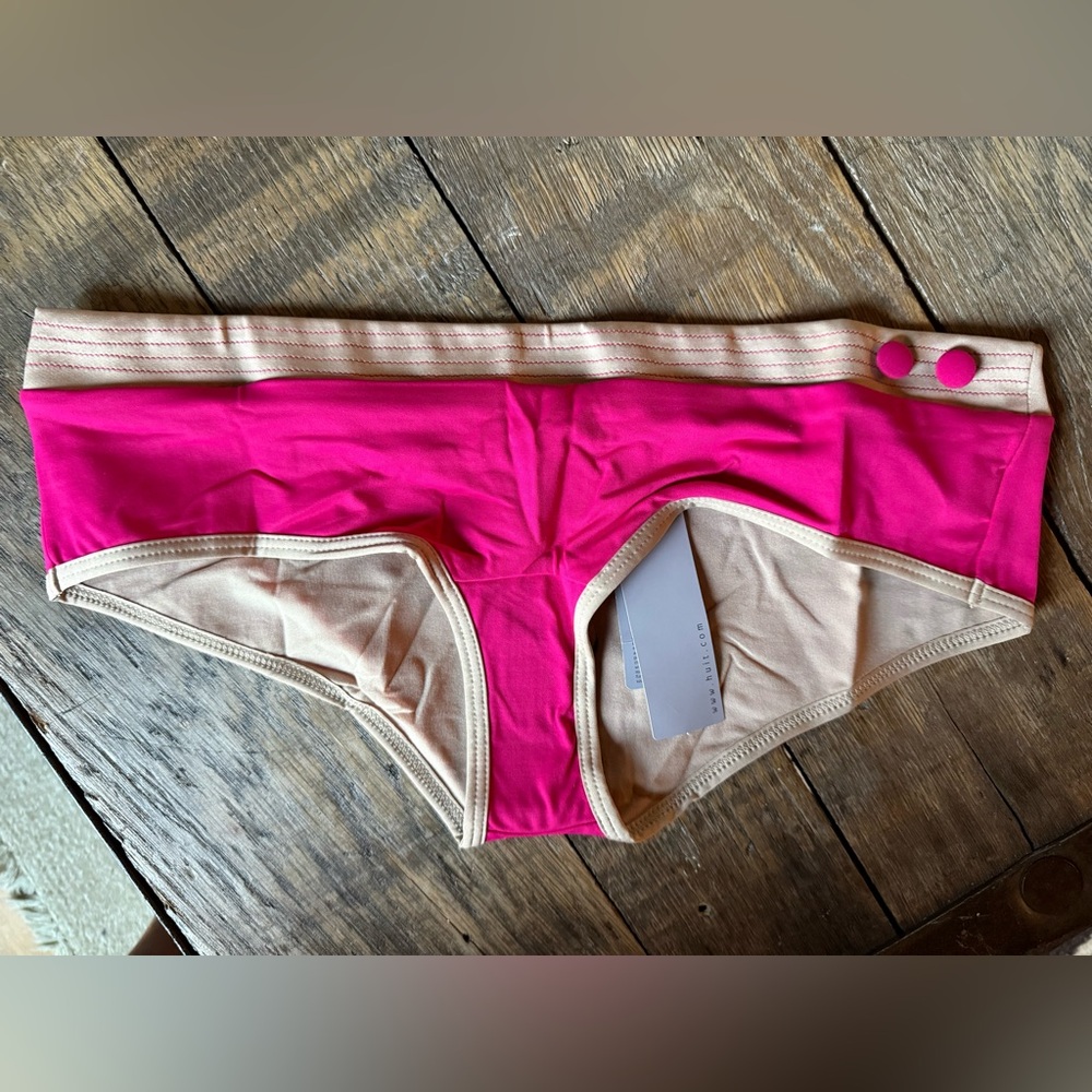 Guitar Smarty Bikini Swim Bottom - Bollywood (fuschia/tan) - Small - NWT
